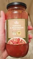 Mängden socker i Tomato and mushroom pasta sauce