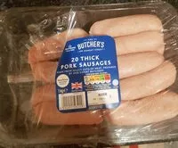 Mängden socker i 20 thick pork sausages