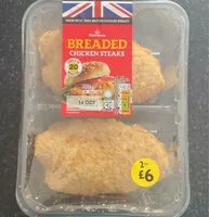 Mängden socker i Breaded chicken steaks
