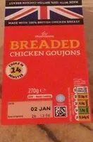 Mängden socker i Breaded chicken goijons