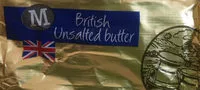 Mängden socker i British unsalted butter