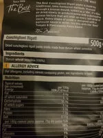 Mängden socker i conchiglioni rigati