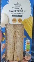 Mängden socker i Tuna and sweetcorn on malted bread