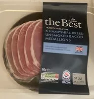 Mängden socker i 6 HAMPSHIRE BREED UNSMOKED BACON MEDALIONS