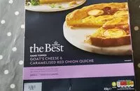 Mängden socker i goat's cheese and caramelised ref onion qujche