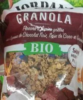 Mängden socker i Granola - Flocons d'Avoine grillés aux copeaux de chocolat noir, noix de coco et graines