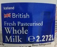 Mängden socker i British Fresh Pasteurised Whole milk
