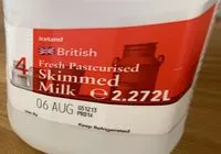 Mängden socker i Skimmed Milk