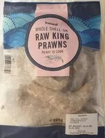 Mängden socker i Whole shell-on Raw King Prown