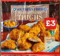 Mängden socker i Southern fried boneless chicken thighs