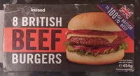 Mängden socker i 8 British Beef Burgers