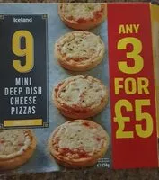 Mängden socker i mini Deep dish Cheese pizzas