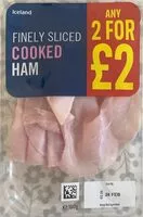 Mängden socker i Finely Sliced Cooked Ham