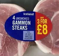 Mängden socker i Unsmocked gammon steaks