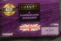 Mängden socker i Luxury 6 cumberland sausages