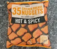 Mängden socker i Hot and spicy chicken breast nuggets