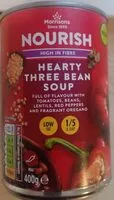 Mängden socker i Hearty three bean soup