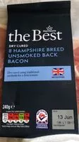 Mängden socker i Dry cured back bacon