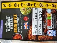 Mängden socker i Asian style pork belly slices