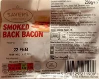 Mängden socker i Smoked back bacon