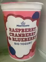 Mängden socker i Raspberry cranberry and blueberry yoghurt