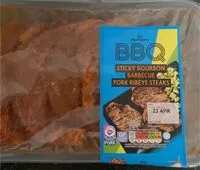 Mängden socker i Barbecue, sticky, pork ribeye, steaks