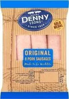 Mängden socker i Denny & Sons Gold Medal 8 Original Pork Sausages