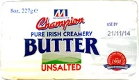 Mängden socker i Pure Irish Creamery Butter Unsalted