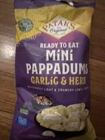 Mängden socker i Mini Pappadums, Garlic and Herb