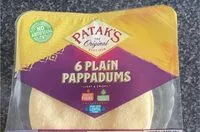 Mängden socker i 6 plain pappadums