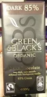Mängden socker i Green & black's organic chocolate bar 85% dark