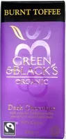 Mängden socker i Green & black's organic chocolate bar dark with toffee