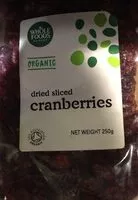 Mängden socker i Dried sliced cranberries