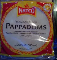 Mängden socker i Madras Plain Pappadoms