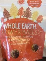 Mängden socker i Whole Earth Power Balls Classic Peanut Butter Protein Snack 50G