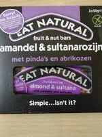 Mängden socker i Fruit & nut bar Amandel & Sultanrozijn met pinda's en abrikozen