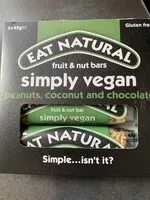 Mängden socker i Simply Vegan Peanuts, Coconut and Chocolate Fruit & Nut Bars 3 x