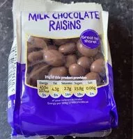 Mängden socker i Milk chocolate raisins