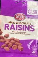 Mängden socker i Milk chocolate raisins