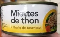 Mängden socker i Miettes de thon à l'huile de tournesol