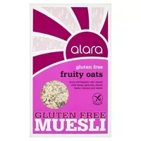Mängden socker i Alara Gluten Free Fruity Oats Muesli