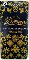 Mängden socker i 70% Dark Chocolate - Divine - 100 g