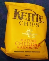 Mängden socker i Kettle Chips mature cheddar & red onion