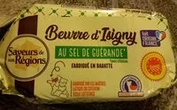 Mängden socker i Beurre d\'Isigny au sel de Guérande
