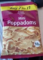 Mängden socker i Mini poppadoms