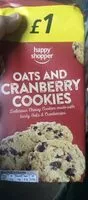Mängden socker i Oats and cranberry cookies