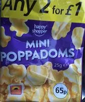 Mängden socker i Mini poppadoms