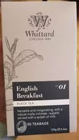 Mängden socker i Whittard english black tea
