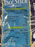 Mängden socker i Rice stick noodles