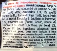 Mängden socker i Barre de Récupération Protéinée au chocolat et Dattes